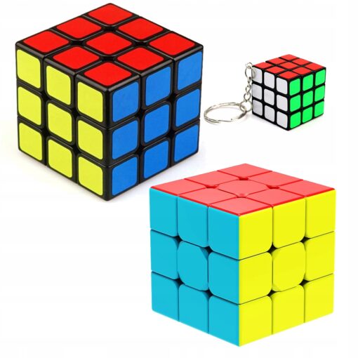 ZESTAW DWÓCH KOSTEK 3x3x3 + KOSTKA BRELOK