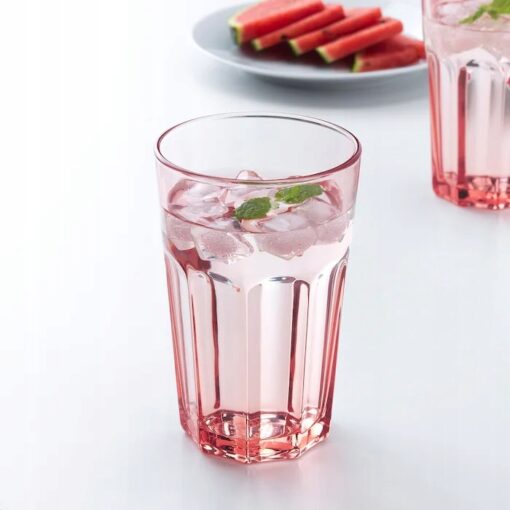 IKEA POKAL SZKLANKA RÓŻOWA 350 ML - obrazek 2