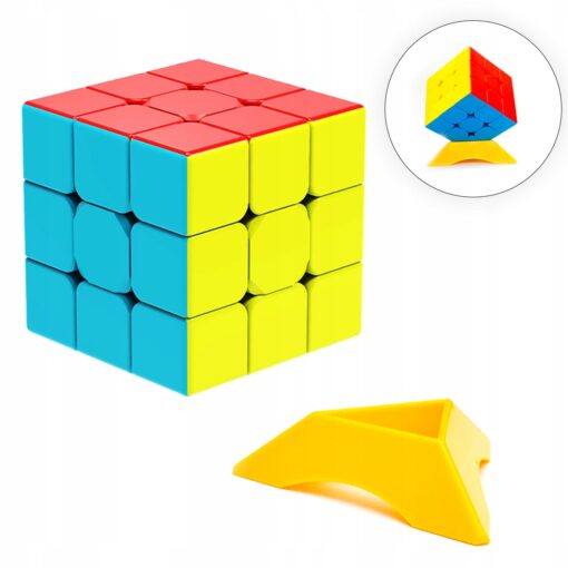 KOSTKA UKŁADANKA 3x3 BEZ NAKLEJEK MoYu + PODSTAWKA