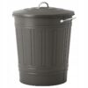 IKEA KNODD KOSZ METALOWY Z POKRYWKĄ SZARY 40 L