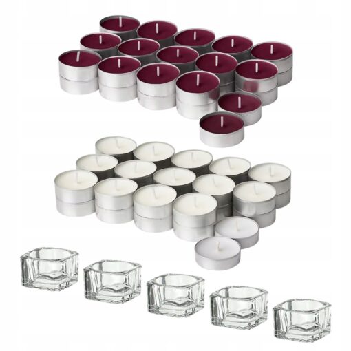 IKEA ADLAD ZESTAW - ŚWIECZKI TEALIGHT LASY + JAGODY I ŚWIECZNIKI