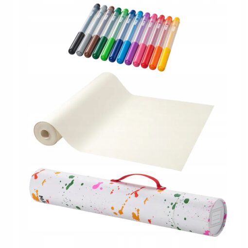 IKEA MALA ZESTAW ROLKA PAPIERU 30M + PISAKI + TUBA
