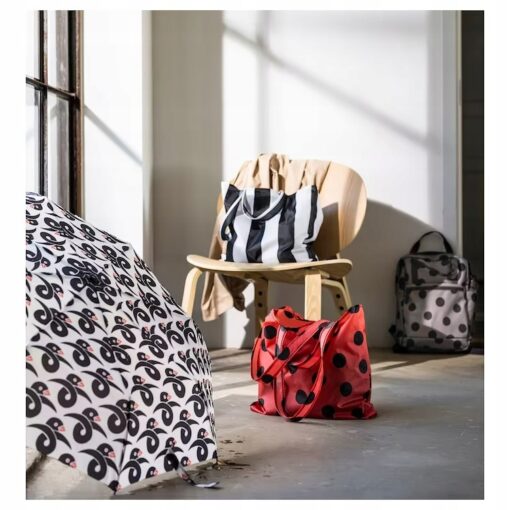 IKEA SKYNKE TORBA NA ZAKUPY W PASKI CZARNE I BIAŁE - obrazek 6