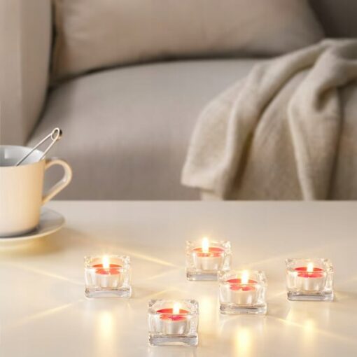IKEA SINNLIG ŚWIECZKI TEALIGHT PACHNĄCE OWOCE + ŚWIECZNIKI - obrazek 2