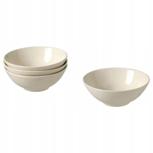 IKEA FARGKLAR MISKA BEŻOWA Z POŁYSKIEM 16 CM 4 SZT
