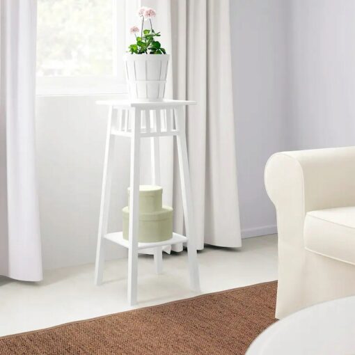 IKEA LANTLIV STOJAK NA DONICZKĘ BIAŁY 78 CM - obrazek 3
