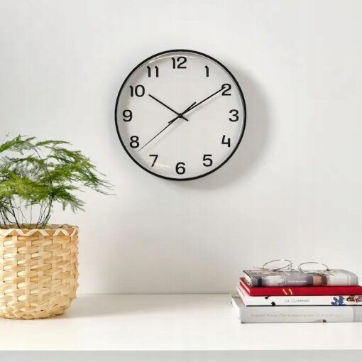 IKEA PLUTTIS ZEGAR ŚCIENNY CZARNY 28 CM - obrazek 2