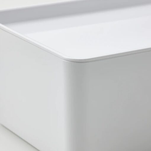 IKEA KUGGIS POJEMNIK Z POKRYWKĄ BIAŁY 13x18x8 cm - obrazek 4