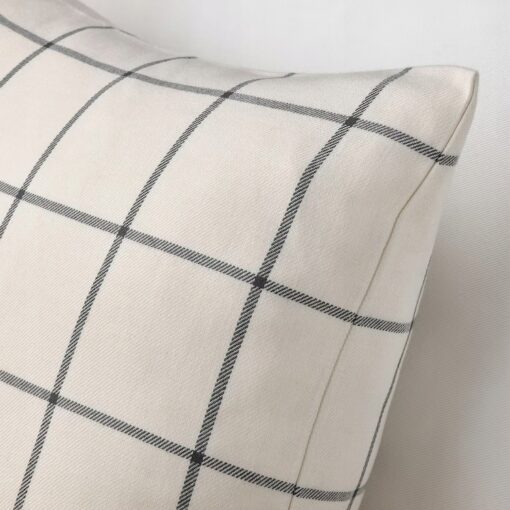 IKEA SPIKKLUBBA POSZEWKA PODUSZKI KREMOWA W KRATKĘ - obrazek 3