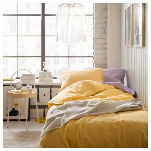 IKEA NATTSVARMARE KOMPLET POŚCIELI ŻÓŁTY GŁADKI - obrazek 6
