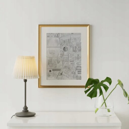 IKEA SILVERHOJDEN RAMKA NA ZDJĘCIA 40x50cm ZŁOTA - obrazek 2