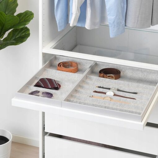 IKEA KOMPLEMENT WKŁAD Z PRZEGRODAMI SZARY 15x53x5 - obrazek 2