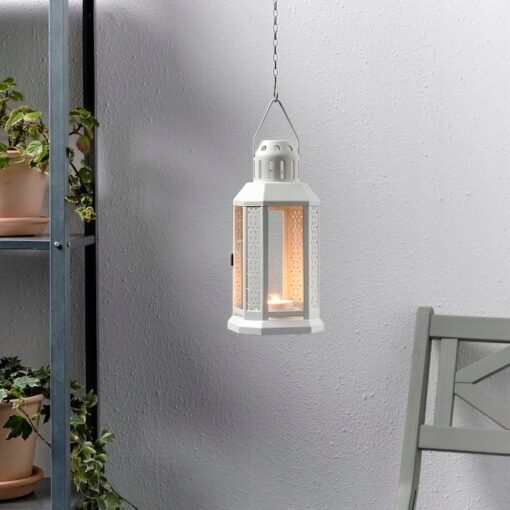 IKEA ENRUM LATARENKA LAMPION BIAŁY 22 CM - obrazek 3