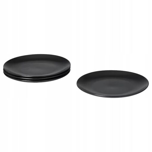 IKEA FARGKLAR TALERZ CIEMNOSZARY 26 CM 4 SZT.