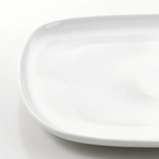IKEA VARDERA TALERZ PŁASKI PORCELANOWY BIAŁY 31x26 - obrazek 2