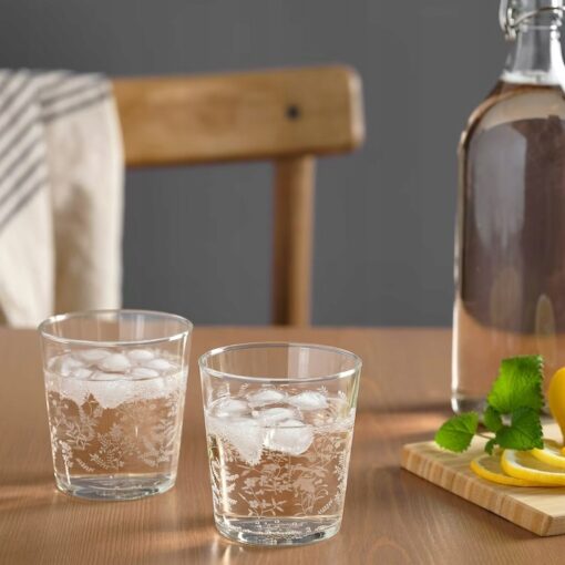 IKEA HAJMAL SZKLANKA ZE WZOREM 300 ML - 4 SZT. - obrazek 3
