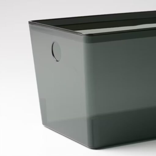 IKEA KUGGIS POJEMNIK Z POKRYWKĄ CZARNY PRZEZROCZ. - obrazek 4