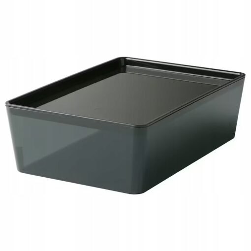 IKEA KUGGIS POJEMNIK Z POKRYWKĄ CZARNY