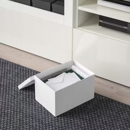 IKEA TJENA POJEMNIK Z POKRYWĄ PUDEŁKO BIAŁY - obrazek 2