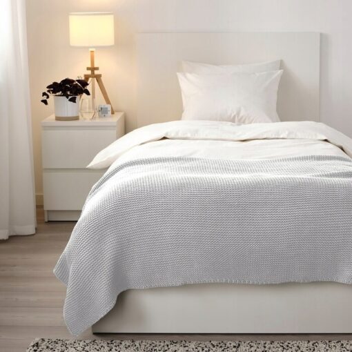 IKEA INGABRITTA NARZUTA PLED SZARY 130x170 cm - obrazek 3