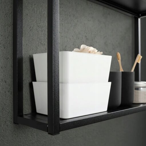 IKEA KUGGIS POJEMNIK Z POKRYWKĄ BIAŁY 13x18x8 cm - obrazek 3