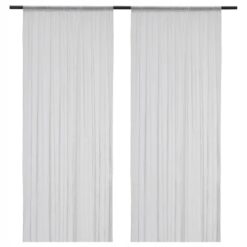 IKEA HILDRUN FIRANA BIAŁA W KROPKI 2 SZT. 145X300 CM
