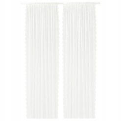 IKEA LILLYANA FIRANA BIAŁA W KWIATY 2 SZT. 145X300 CM