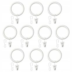 IKEA SYRLIG KÓŁKO Z ŻABKĄ I HACZYKIEM DO KARNISZA BIAŁE 38 MM