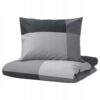 IKEA BRUNKRISSLA KOMPLET POŚCIELI CZARNY 150X200 / 50X60 CM
