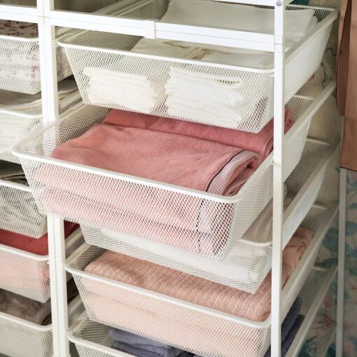 IKEA JONAXEL KOSZ DRUCIANY NA UBRANIA BIAŁY 50X51X15CM - obrazek 2