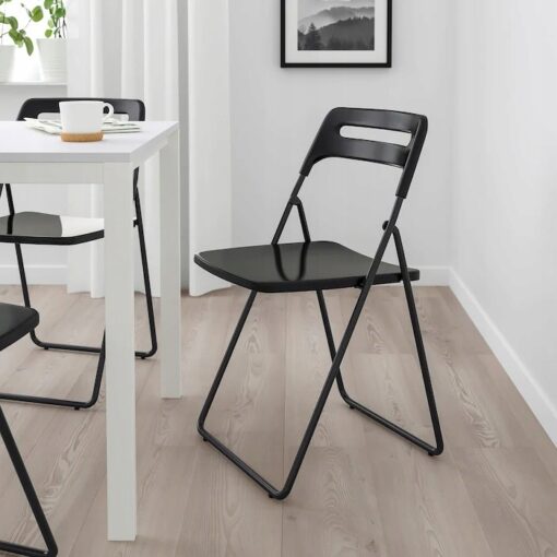IKEA NISSE KRZESŁO SKŁADANE ROZKŁADANE CZARNE - obrazek 2
