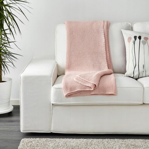 IKEA INGABRITTA NARZUTA BLADY RÓŻ PLED KOC 130x170 - obrazek 3