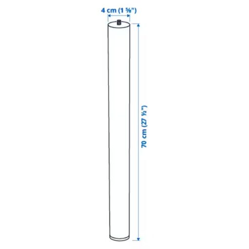 IKEA ADILS NOGA POD BLAT STALOWA 70 CM CIEMNY SZARY - obrazek 3