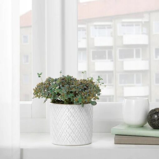 IKEA CHIAFRON OSŁONA DONICZKI DONICZKA BIAŁA 9 CM - obrazek 2