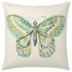 IKEA ROTFJARIL POSZEWKA NA PODUSZKĘ NATURALNA Z MOTYLEM 50X50 CM