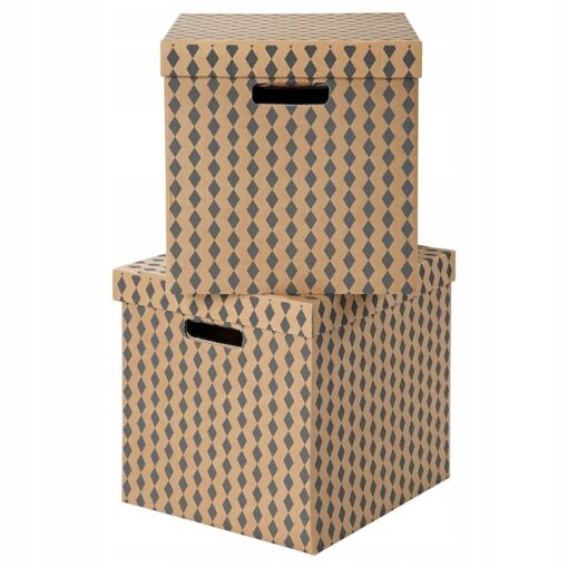 IKEA TRYCK PUDEŁKO Z POKRYWĄ 33X37X33 CM 2 SZT.