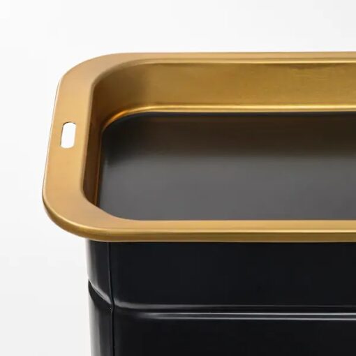 IKEA BLOMNING PUSZKA NA KAWĘ HERBATĘ PUDEŁKO CZARNE PREMIUM 20CM - obrazek 3