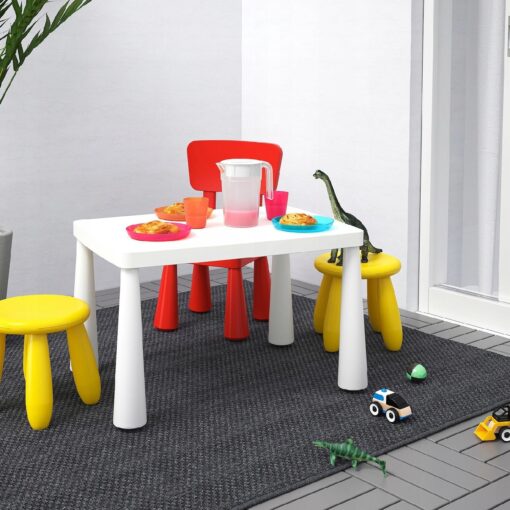 IKEA MAMMUT STOLIK DZIECIĘCY ŁAWA BIAŁY 77X55X48 CM - obrazek 2