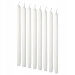 IKEA JUBLA ŚWIECA BEZZAPACHOWA BIAŁA 35 CM 8 SZT
