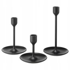 IKEA FULLTALIG ŚWIECZNIK 3 SZTUKI CZARNY
