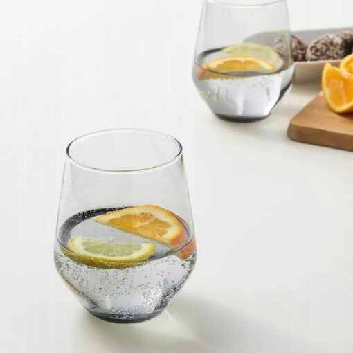 IKEA IVRIG SZKLANKA ZESTAW 4 SZTUKI SZARE 450 ML - obrazek 2