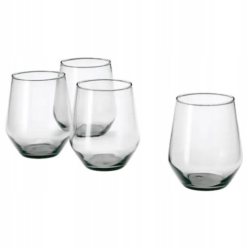IKEA IVRIG SZKLANKA ZESTAW 4 SZTUKI SZARE 450 ML
