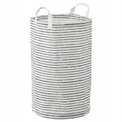 IKEA KLUNKA TORBA NA PRANIE DO PRZECHOWYWANIA BIAŁA / CZARNA 60 L