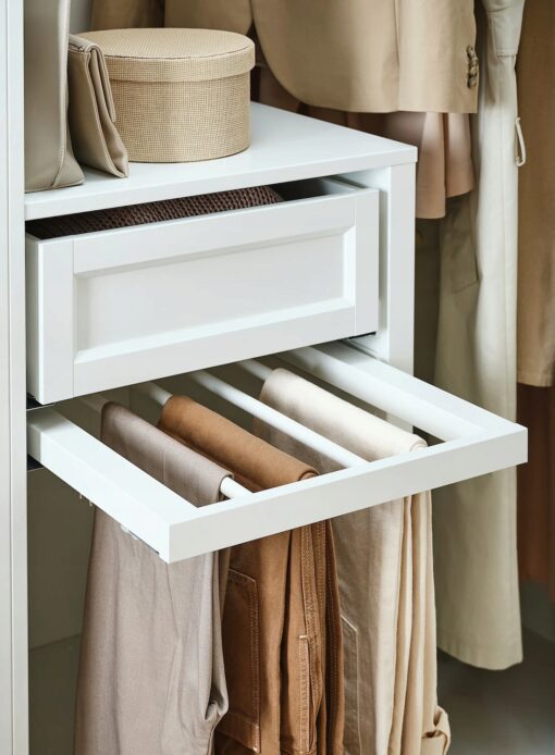 IKEA KOMPLEMENT WIESZAK WYSUWANY NA SPODNIE BIAŁY 100x58 cm - obrazek 5