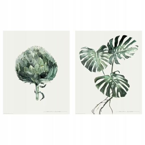 IKEA BILD PLAKAT ZIELONE LIŚCIE 40x50 CM 2 SZT.