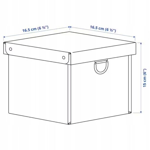 IKEA NIMM POJEMNIK Z POKRYWKĄ CZARNY 16.5x16.5x15 - obrazek 6