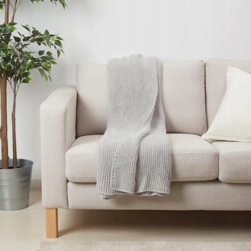 IKEA INGABRITTA NARZUTA PLED SZARY 130x170 cm - obrazek 2