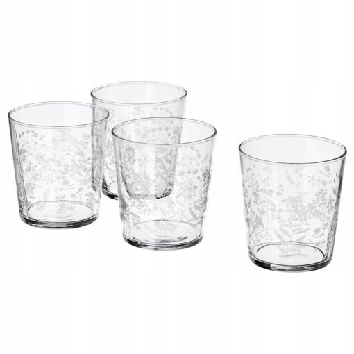 IKEA HAJMAL SZKLANKA ZE WZOREM 300 ML - 4 SZT.