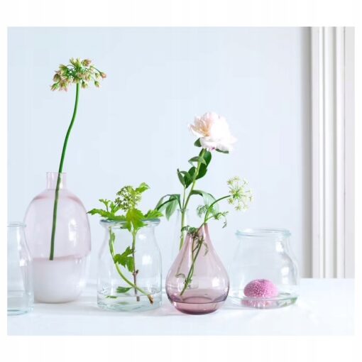 IKEA SANNOLIK WAZON SZKLANY RÓŻOWY 17 CM - obrazek 3