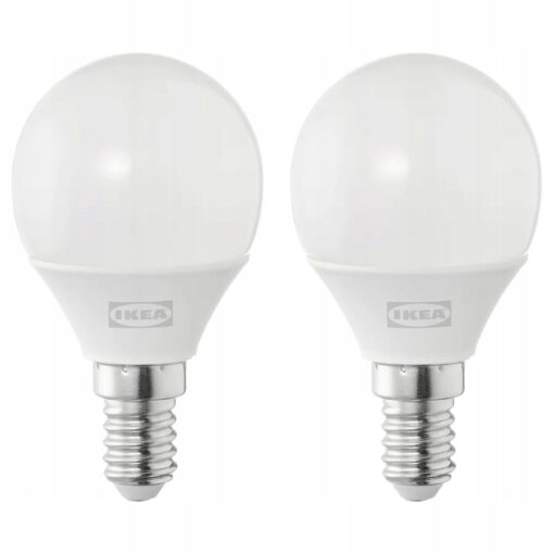 IKEA SOLHETTA ŻARÓWKA LED E14 250 LUMEN OPALOWA BIEL 2 SZTUKI